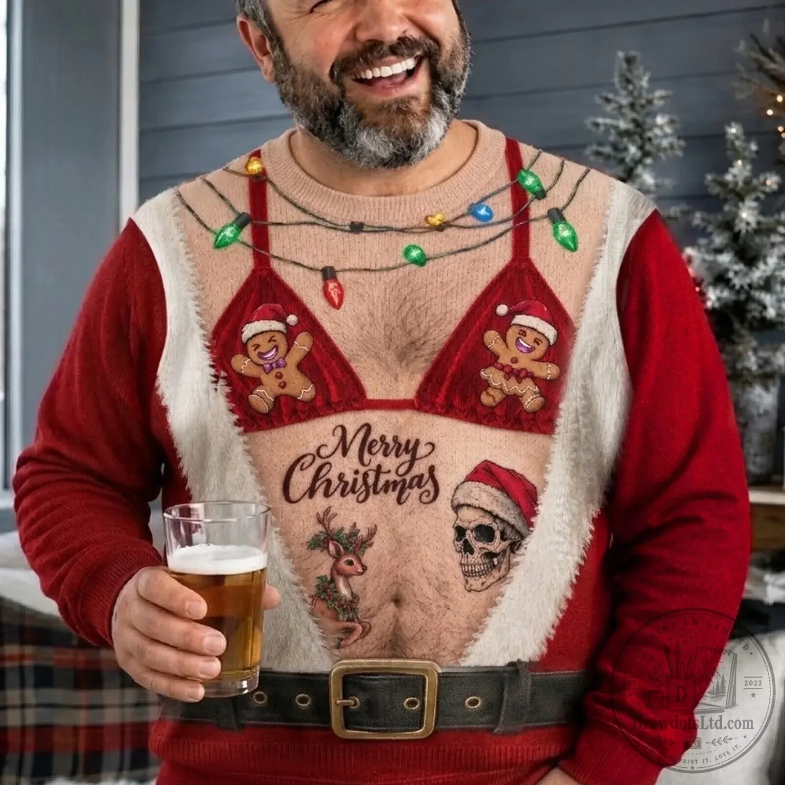 Funny Santa Bikini Costume Personalized Christmas Ugly Sweatshirt 7 Funny Santa Bikini Costume Personalized Christmas Ugly Sweatshirt