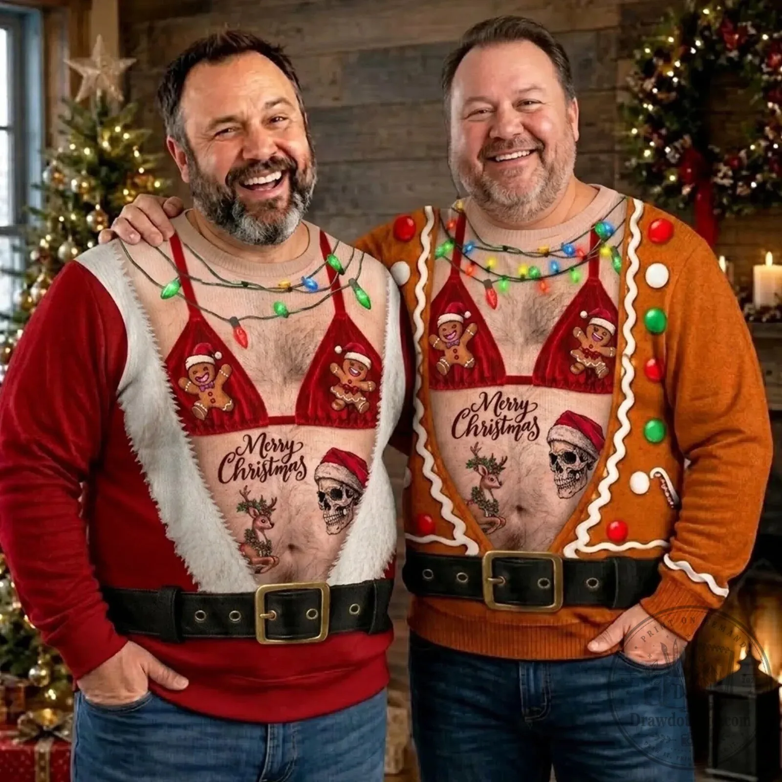 Funny Santa Bikini Costume Personalized Christmas Ugly Sweatshirt 8 Funny Santa Bikini Costume Personalized Christmas Ugly Sweatshirt