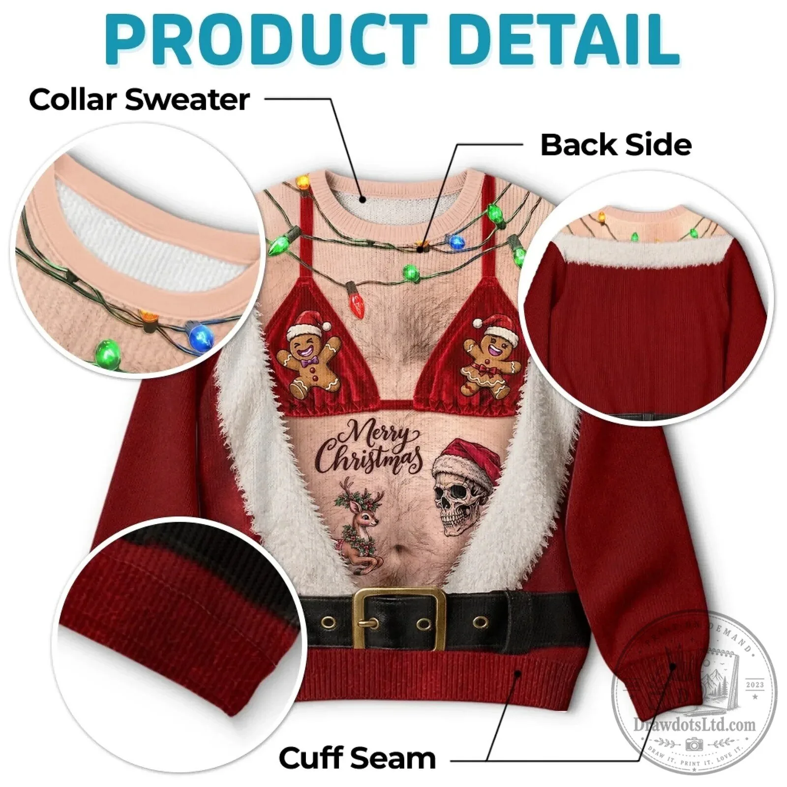 Funny Santa Bikini Costume Personalized Christmas Ugly Sweatshirt 10 Funny Santa Bikini Costume Personalized Christmas Ugly Sweatshirt