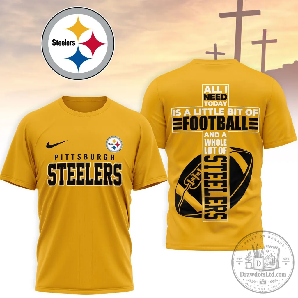 Christian Cross Graphic Tee featuring Pittsburgh Steelers Football