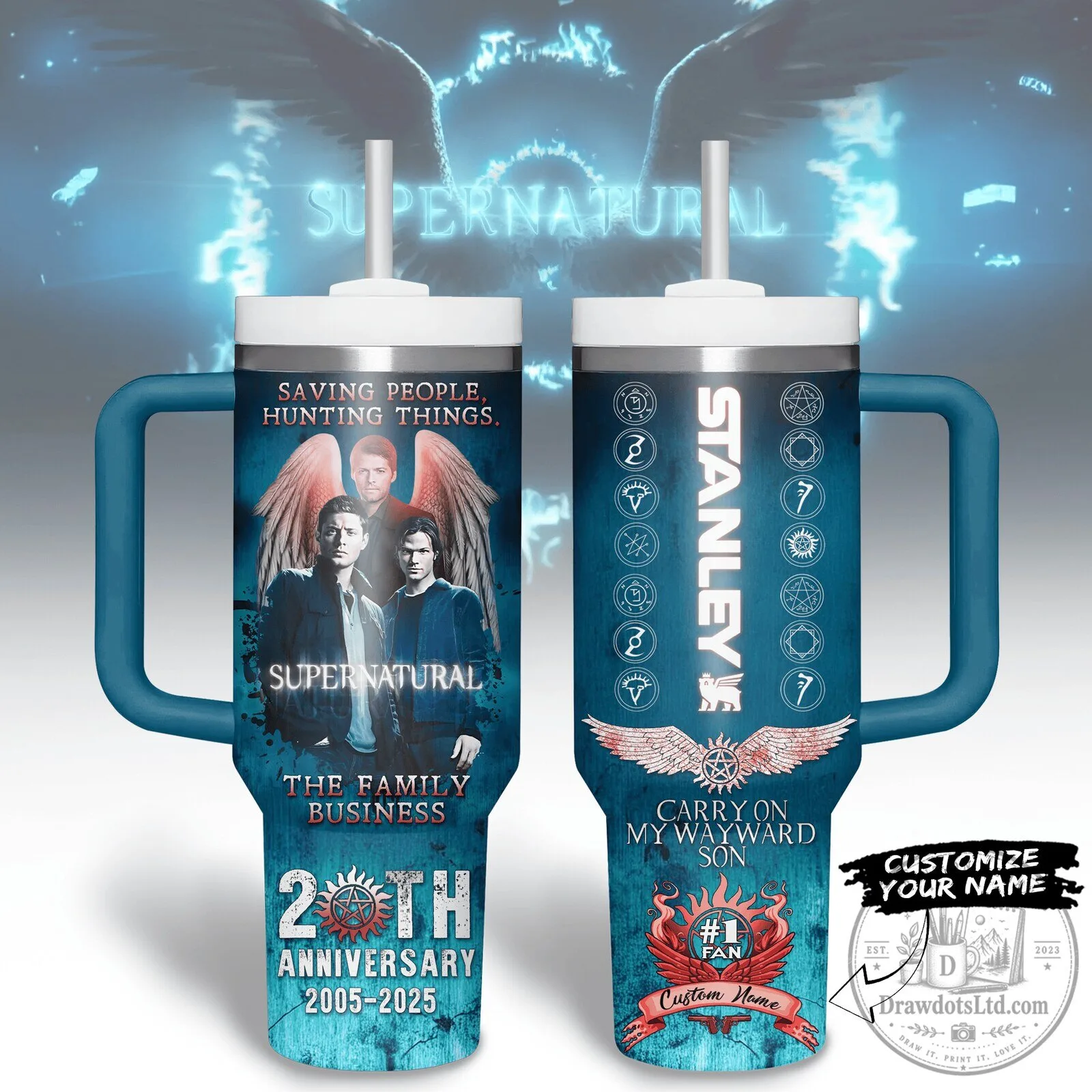 Supernatural Saving People Hunting Things 20th Anniversary Insulated Tumbler