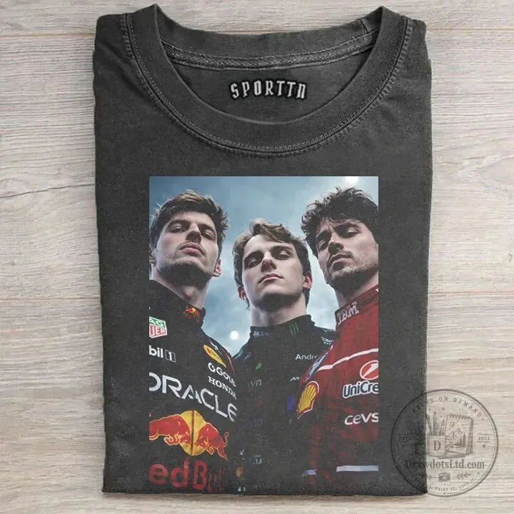 Max Verstappen Charles Leclerc Oscar Piastri Formula One Racing Drivers T-Shirt