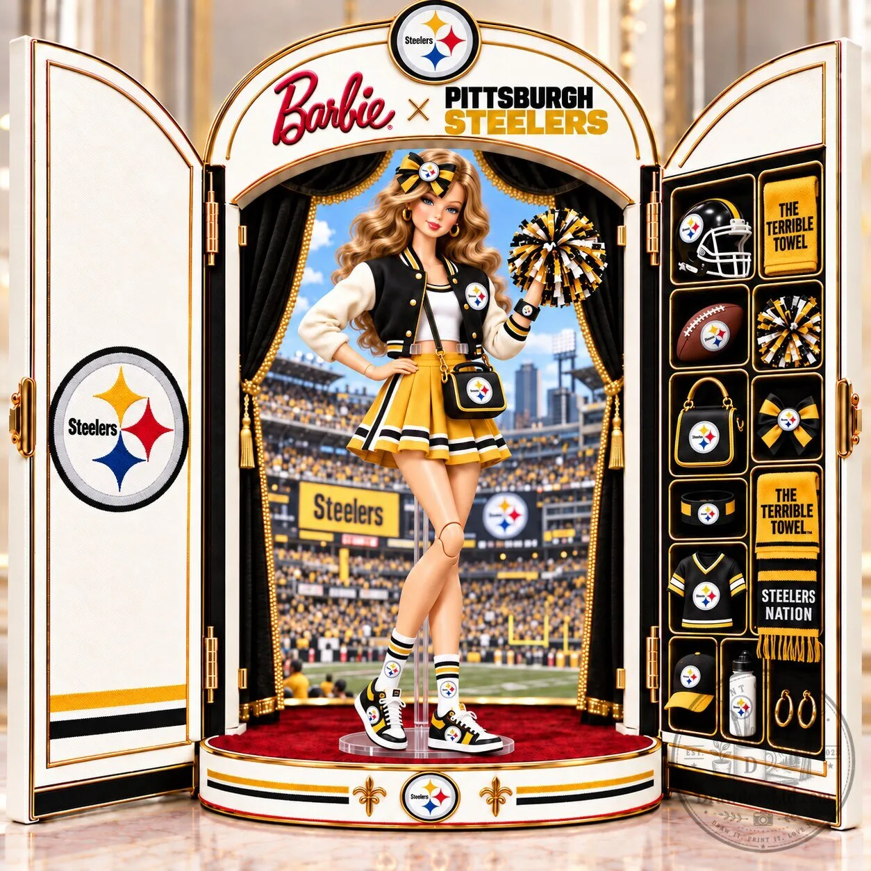 Barbie Pittsburgh Steelers Commemorative Collectible Doll Figure