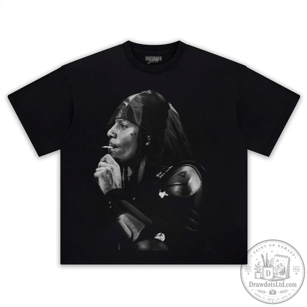 Black and White Graphic T-Shirt featuring Playboi Carti the Rapper
