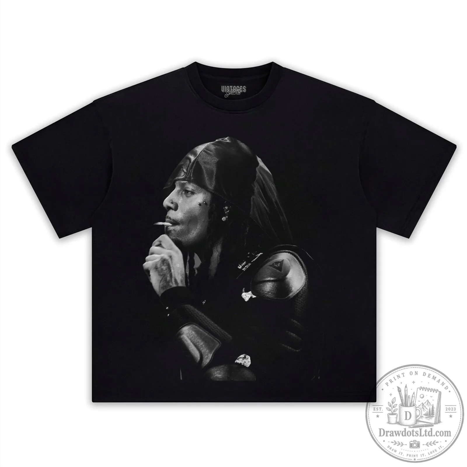 Black and White Graphic T-Shirt featuring Playboi Carti the Rapper