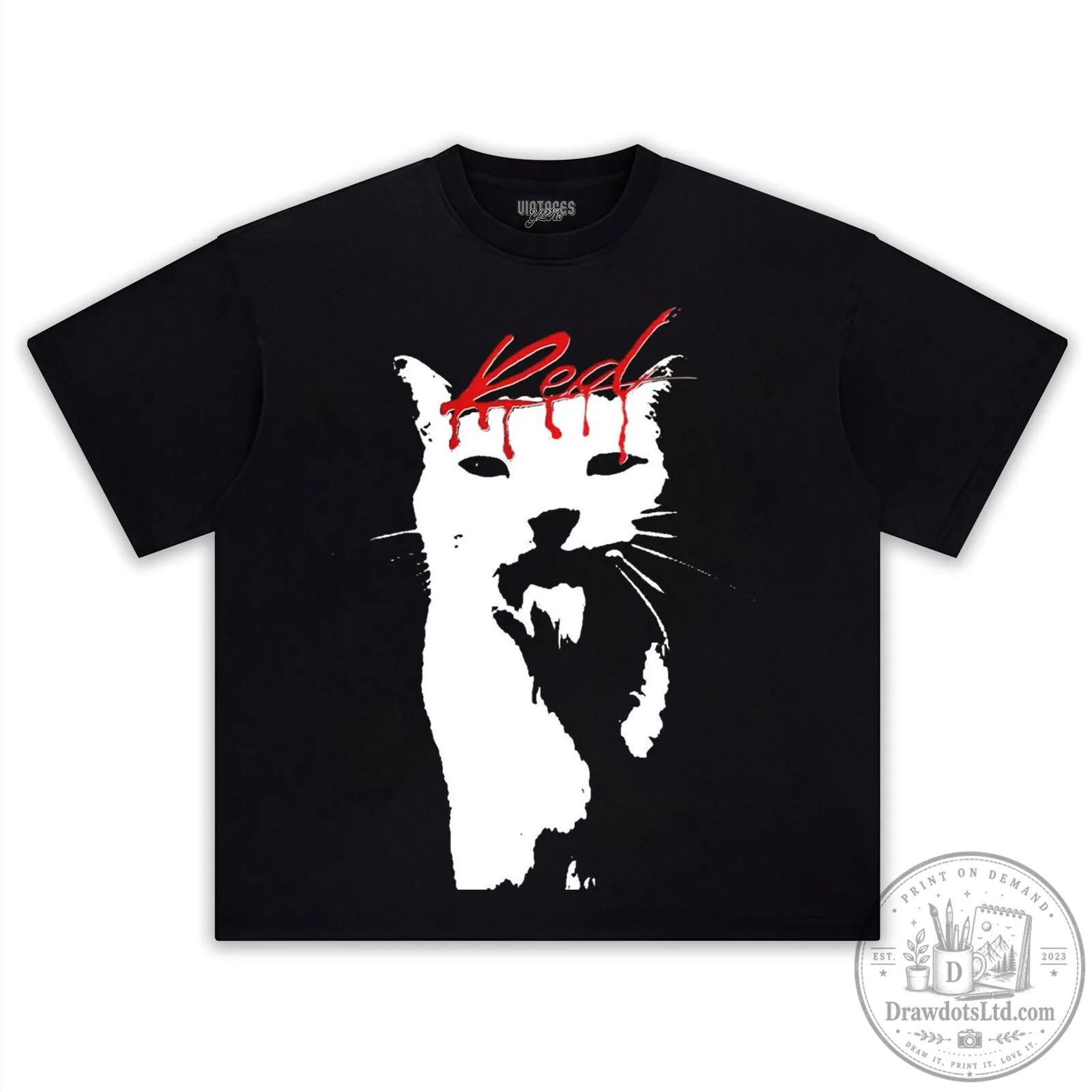 Cat Graphic Tee featuring Playboi Carti's Whole Lotta Red Design