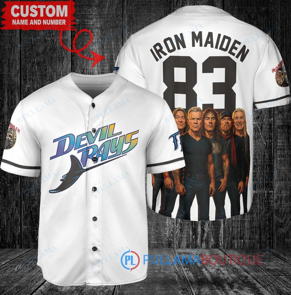 Tampa Bay Rays Iron Maiden Baseball Jersey Custom Name Number