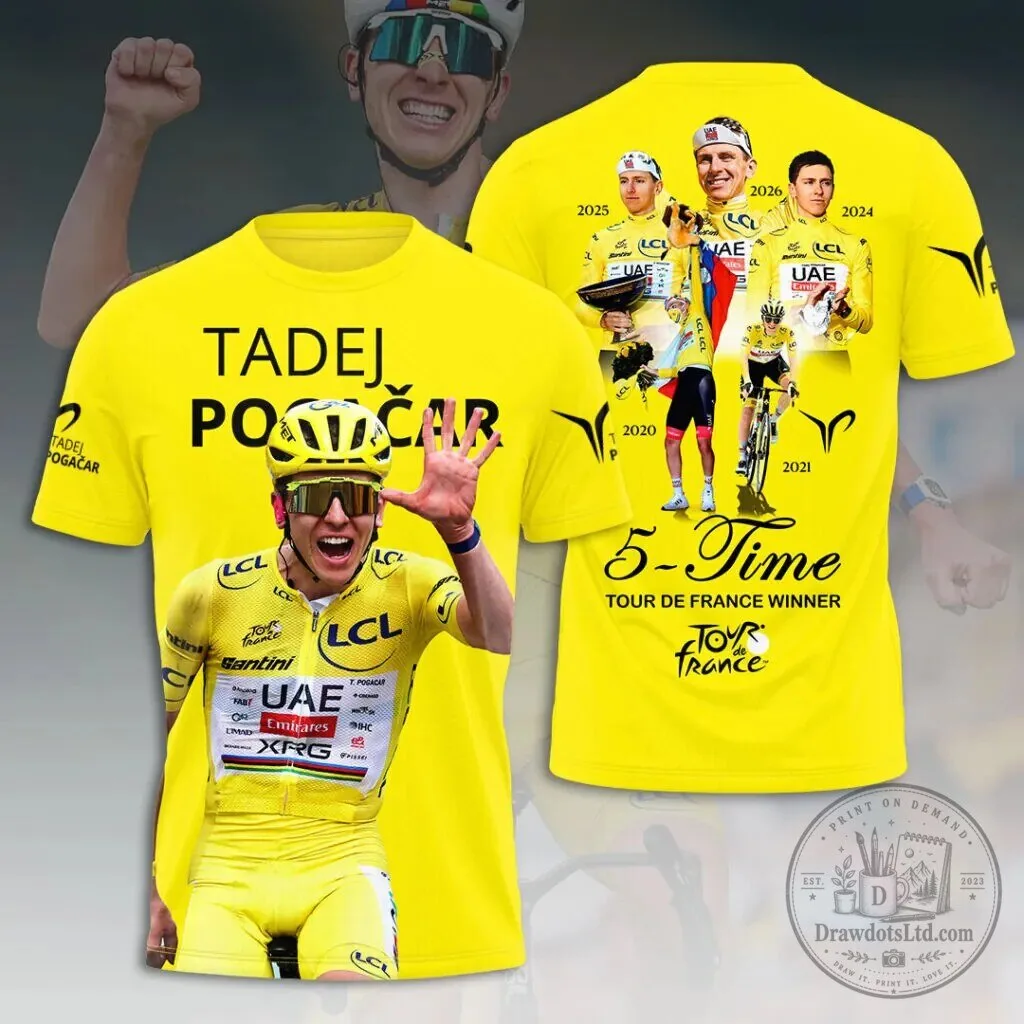 T-Shirt for Cycling Fans Celebrating Tadej Pogacar's Tour de France Victory