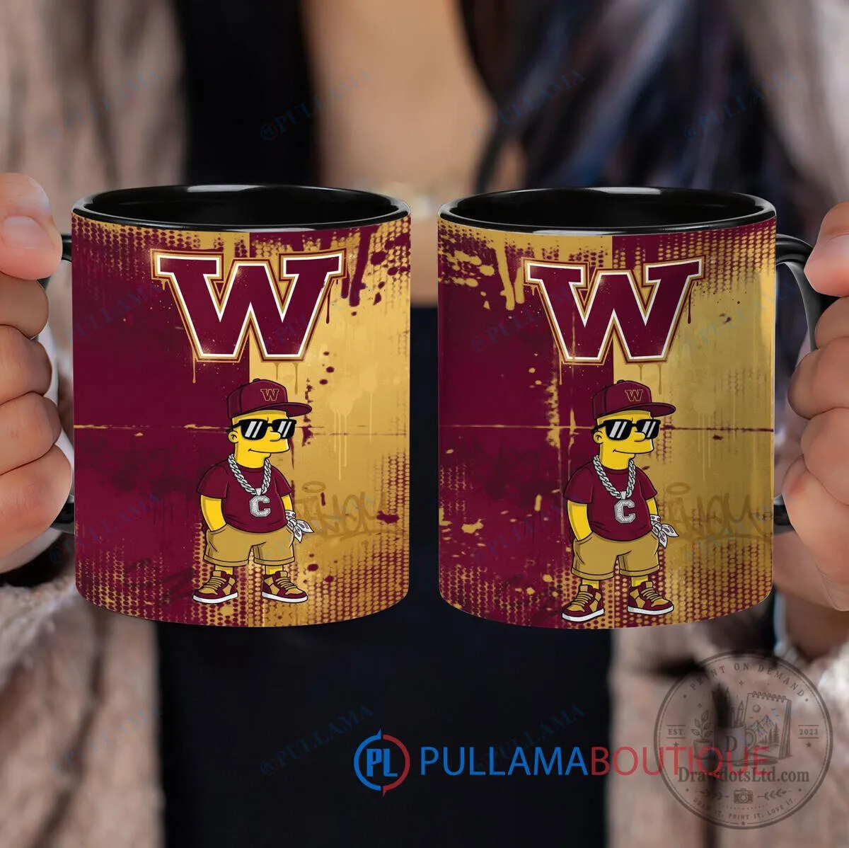 Washington Commanders Bart Simpson The Simpsons Coffee Mug