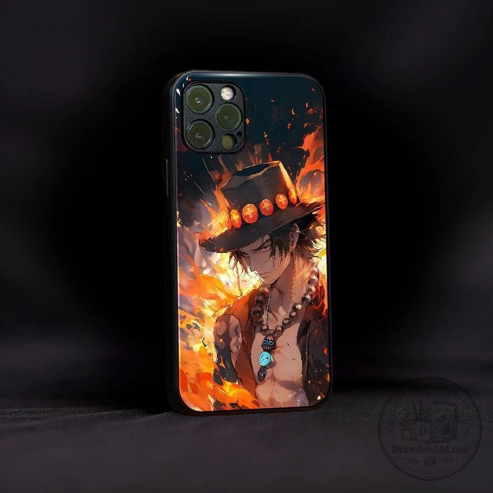 Portgas D. Ace One Piece Anime Character Fire Art iPhone Case