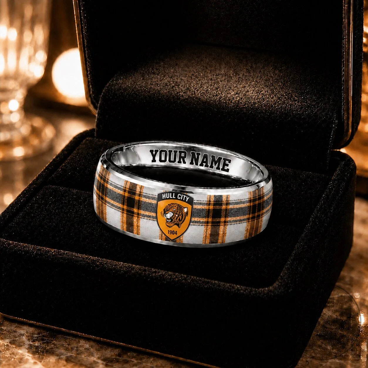 Hull City English Football League Personalized Custom Name Ring