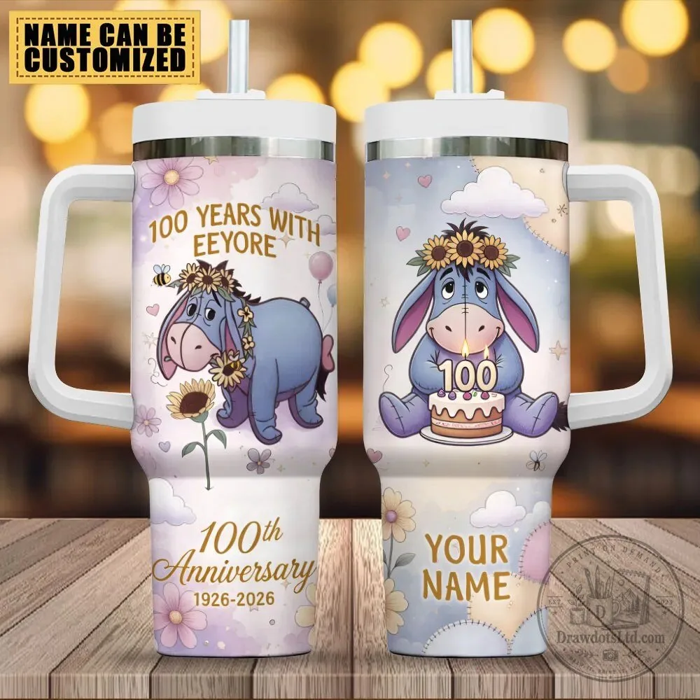 Winnie the Pooh Eeyore 100th Anniversary Personalized 40oz Tumbler