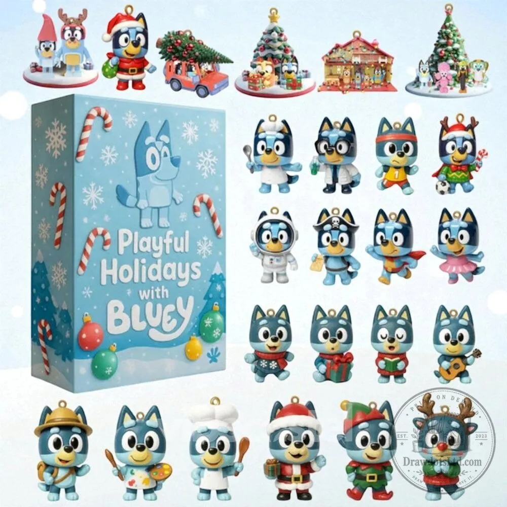 Bluey Playful Holidays Advent Calendar 2025 Christmas Countdown Ornaments