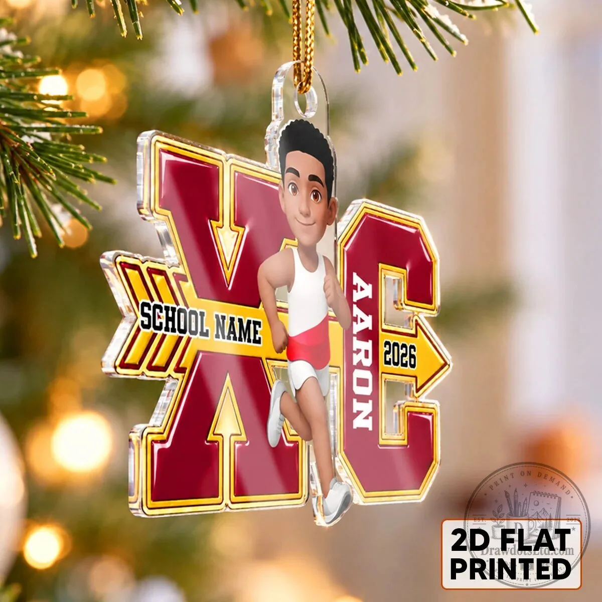 Personalized Cross Country Runner Sophia 2026 Christmas Tree Ornament 8 Personalized Cross Country Runner Sophia 2026 Christmas Tree Ornament