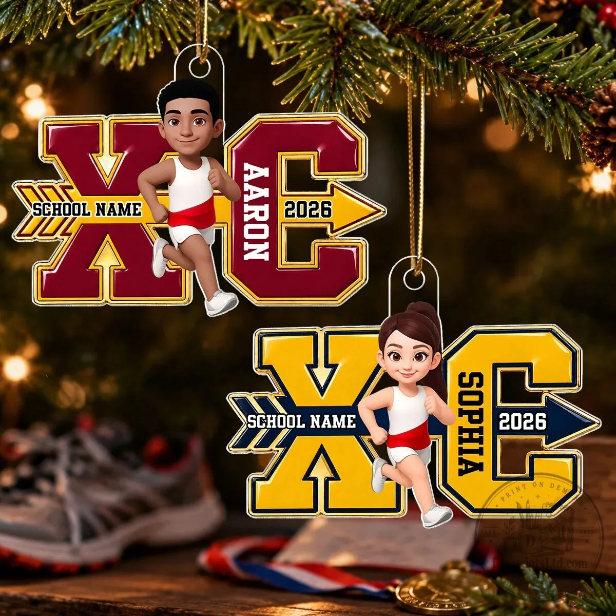 Personalized Cross Country Runner Sophia 2026 Christmas Tree Ornament 9 Personalized Cross Country Runner Sophia 2026 Christmas Tree Ornament