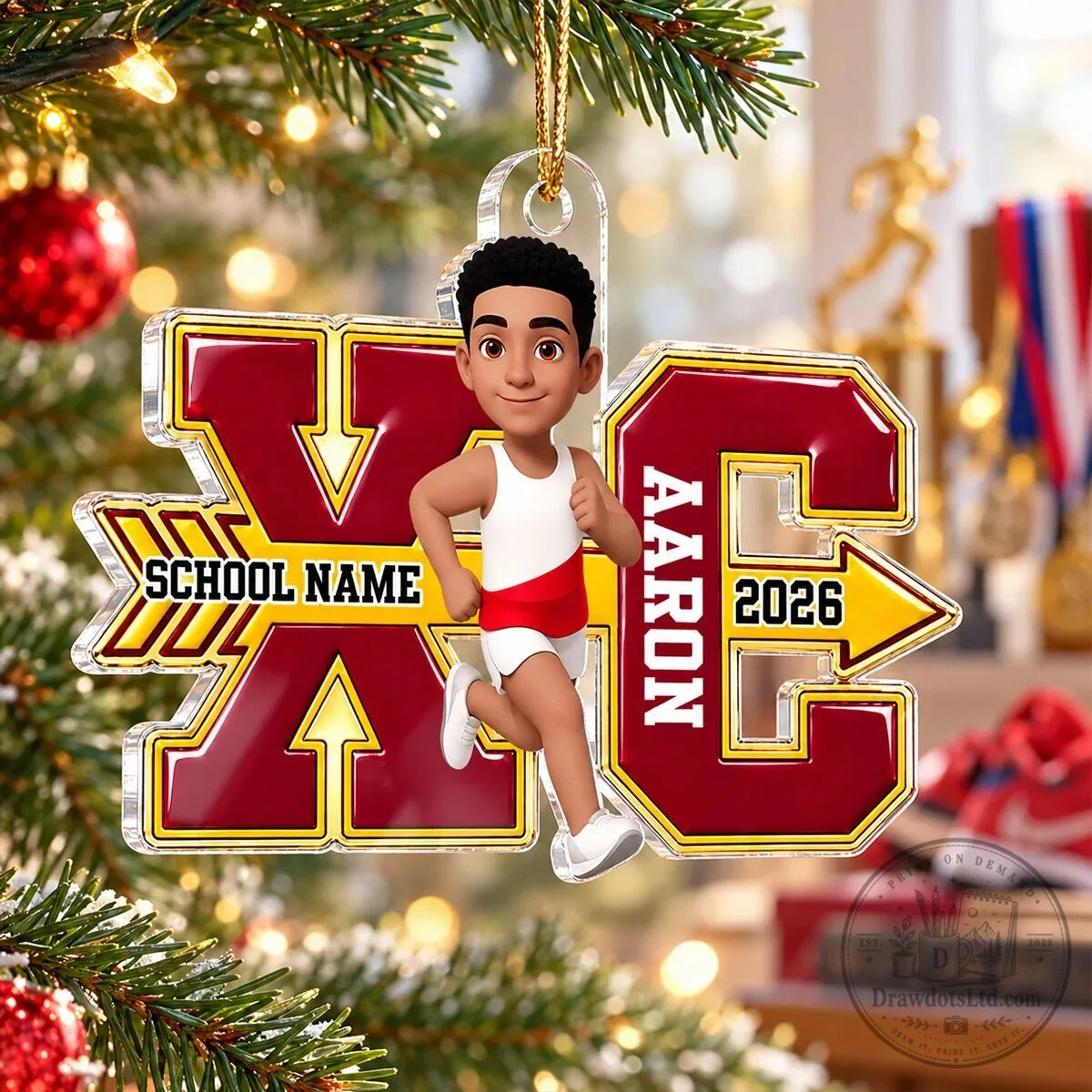 Personalized Cross Country Runner Sophia 2026 Christmas Tree Ornament 11 Personalized Cross Country Runner Sophia 2026 Christmas Tree Ornament