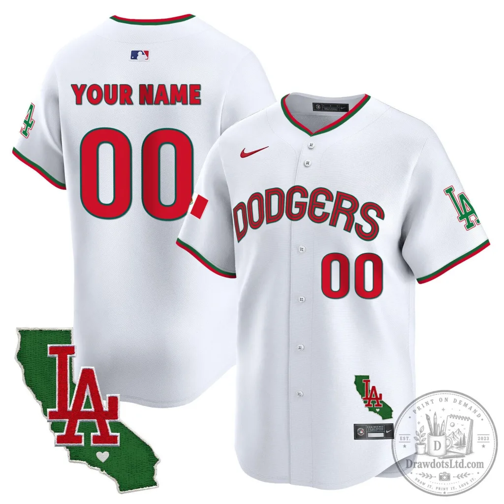 Los Angeles Dodgers Mexico California Patch Vapor Premier Limited Baseball Jersey
