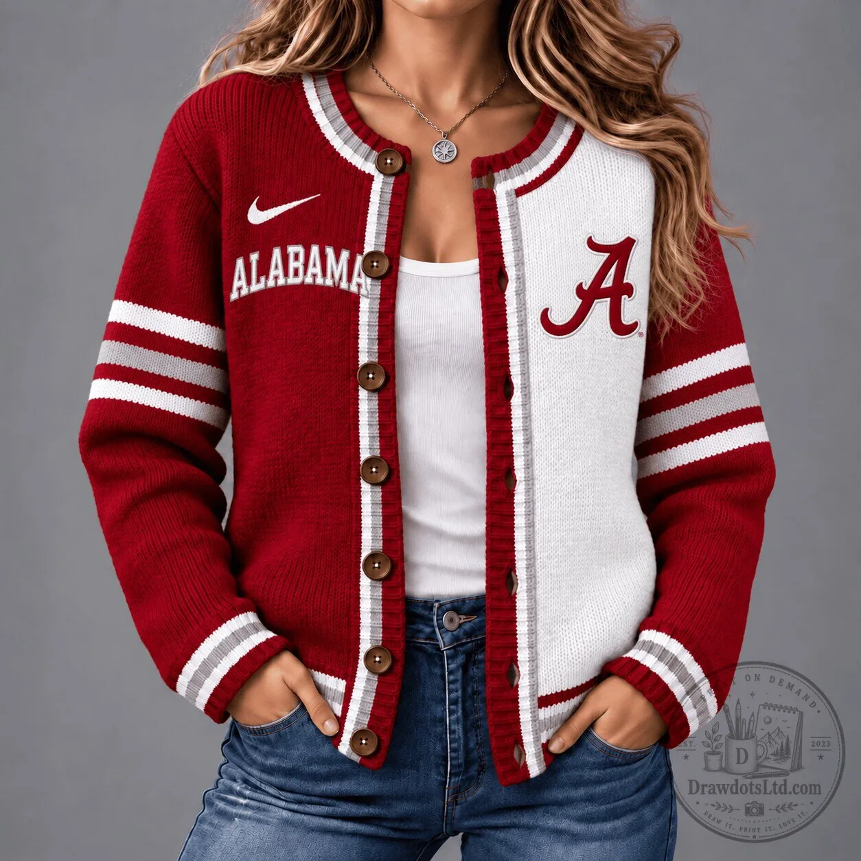 Alabama Crimson Tide NCAA Game Ready Cardigan Sweater for Women