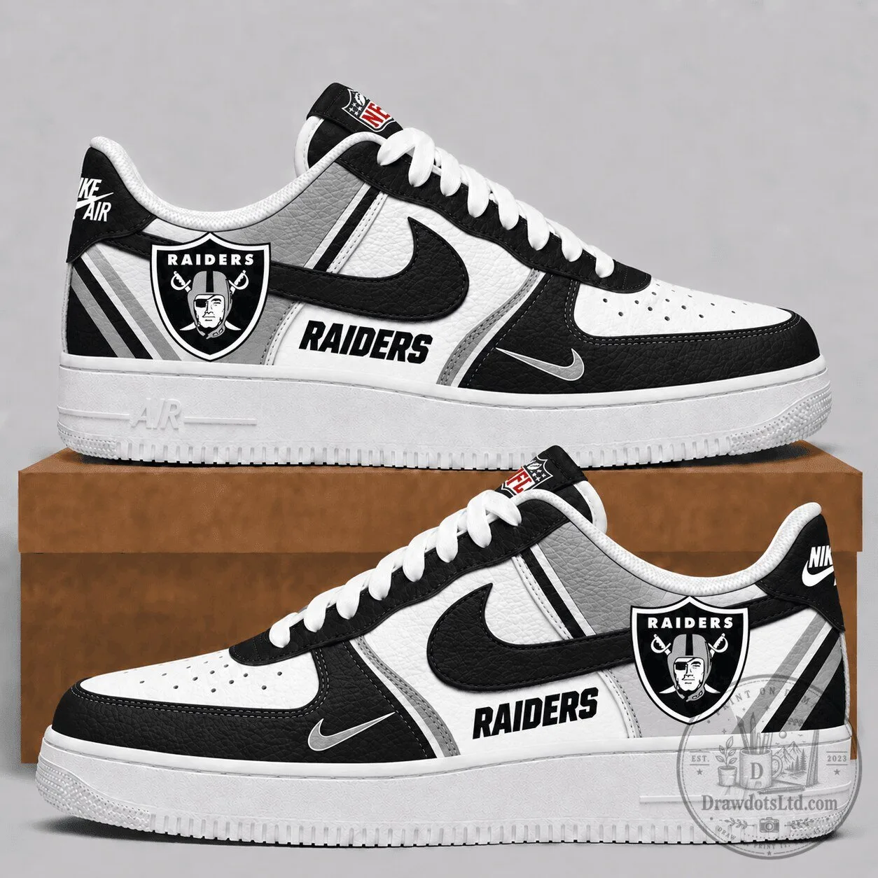 Las Vegas Raiders NFL Team Air Force 1 Style Sneakers