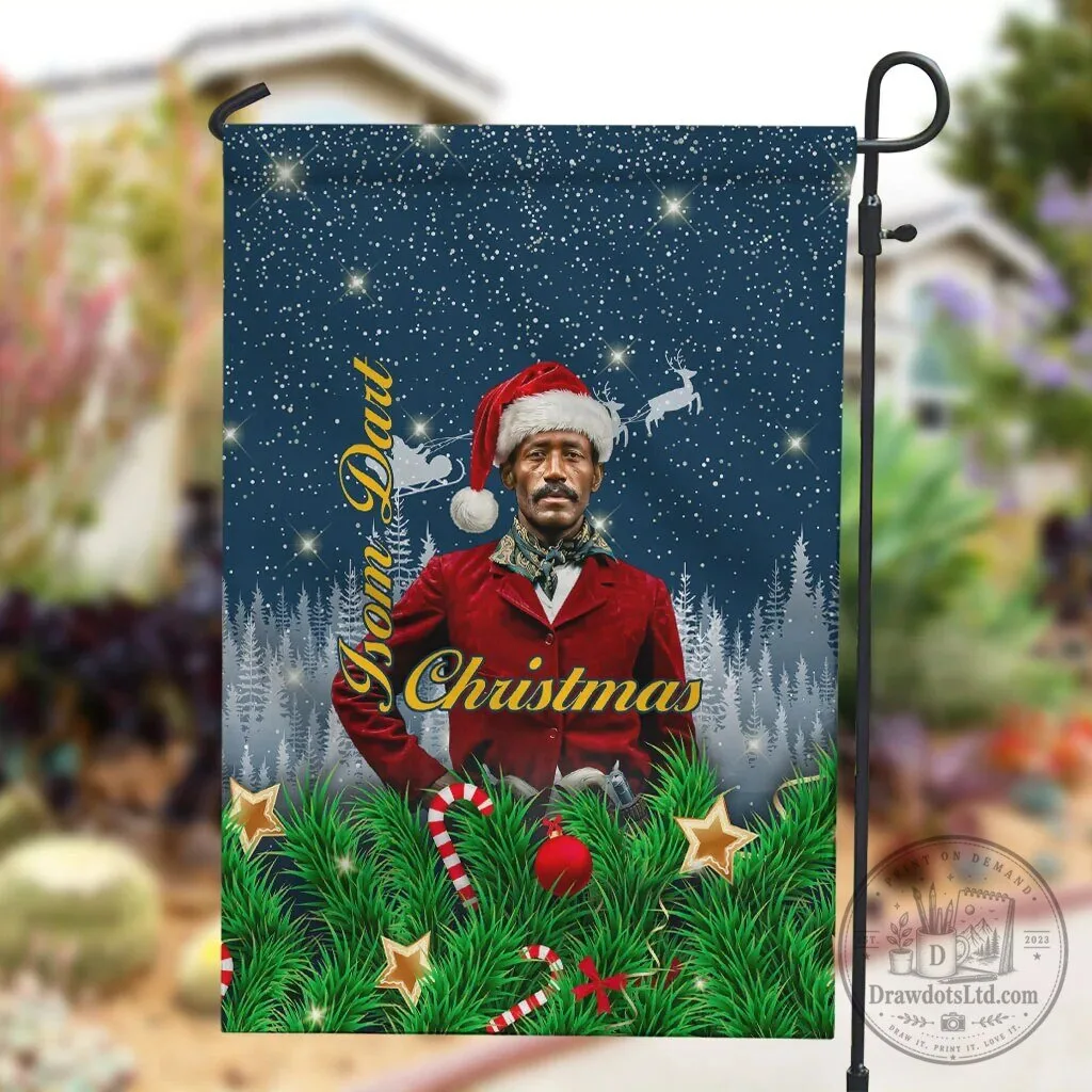 Isom Dart Christmas Black Cowboy Santa Western Snow Winter Garden Flag 8 Isom Dart Christmas Black Cowboy Santa Western Snow Winter Garden Flag