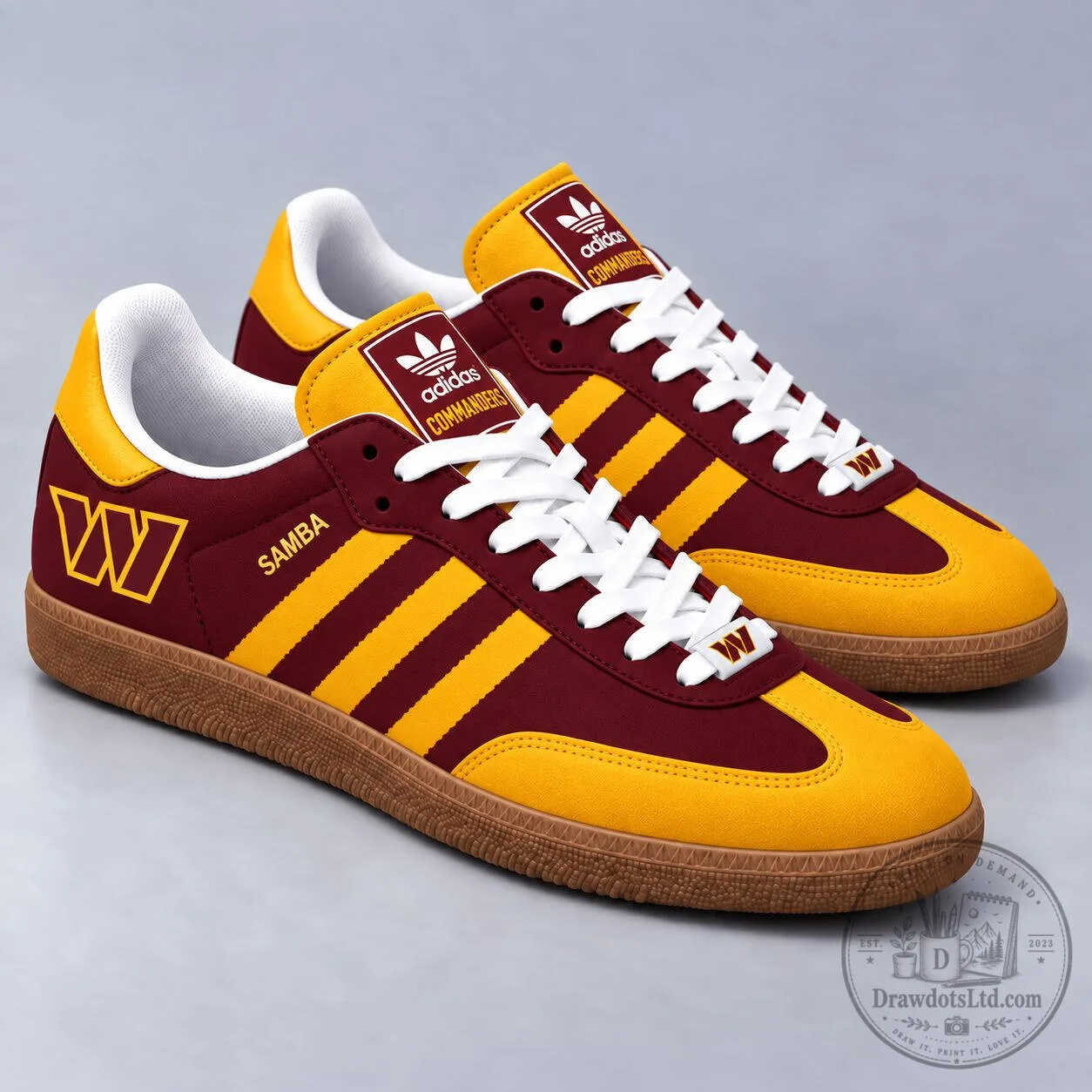 Washington Commanders National Football League Team Samba-Inspired Low-Top Sneakers 1 Washington Commanders National Football League Team Samba-Inspired Low-Top Sneakers
