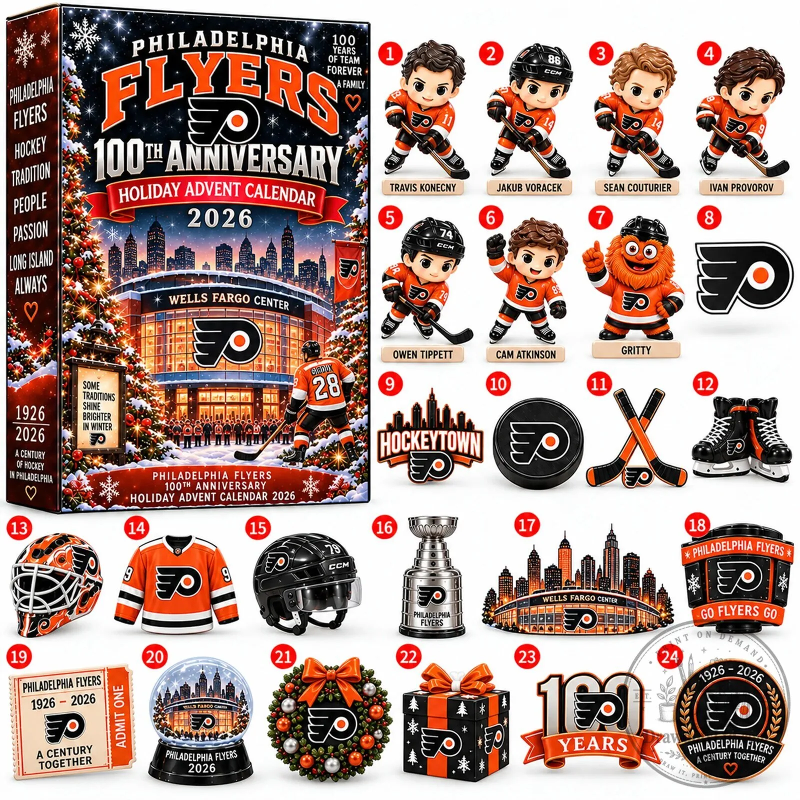 Philadelphia Flyers 100th Anniversary Holiday Advent Calendar 2026 Blind Box