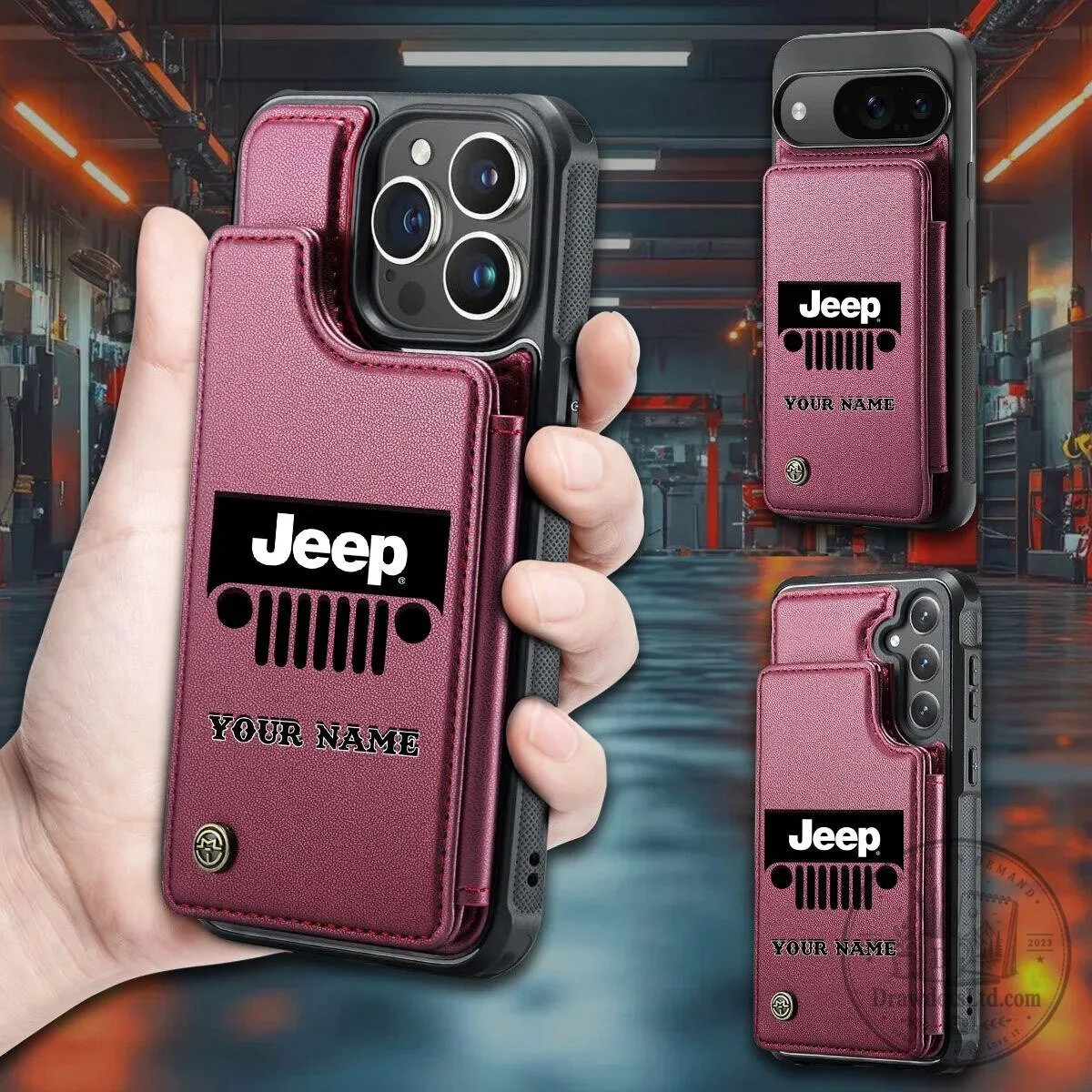 Jeep Custom Name Brown Leather Wallet Phone Case 10 Jeep Custom Name Brown Leather Wallet Phone Case