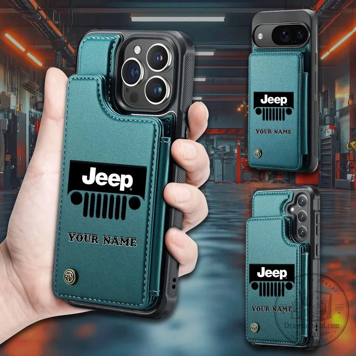Jeep Custom Name Brown Leather Wallet Phone Case 11 Jeep Custom Name Brown Leather Wallet Phone Case