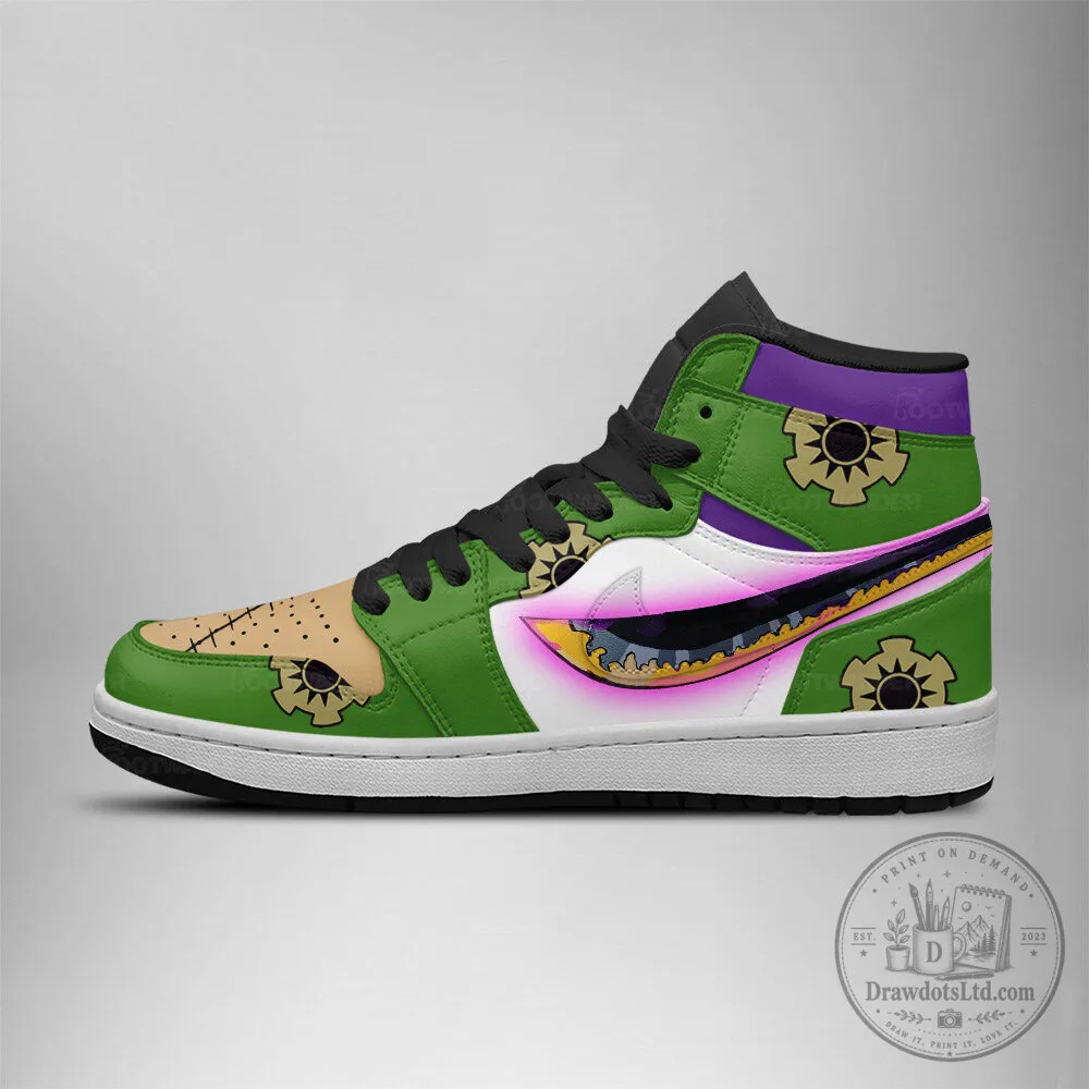 Roronoa Zoro One Piece Anime Character Green High Top Sneakers 5 Roronoa Zoro One Piece Anime Character Green High Top Sneakers