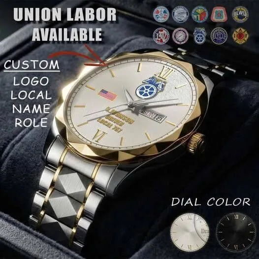 Personalized Union Labor Day Date Watch with Custom Logo and Name