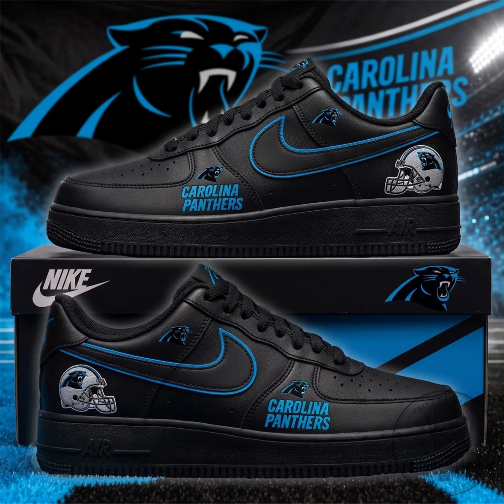Carolina Panthers Blackout Game Day NFL Football Team Sneakers Shoes