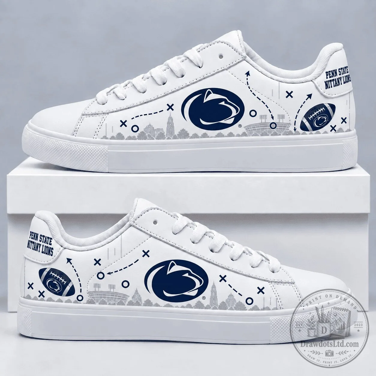 Penn State Nittany Lions White Low-Top Sneakers for Men and Women 1 Penn State Nittany Lions White Low-Top Sneakers for Men and Women