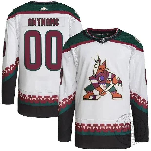 Arizona Coyotes White Kachina Throwback Custom Name and Number Hockey Jersey