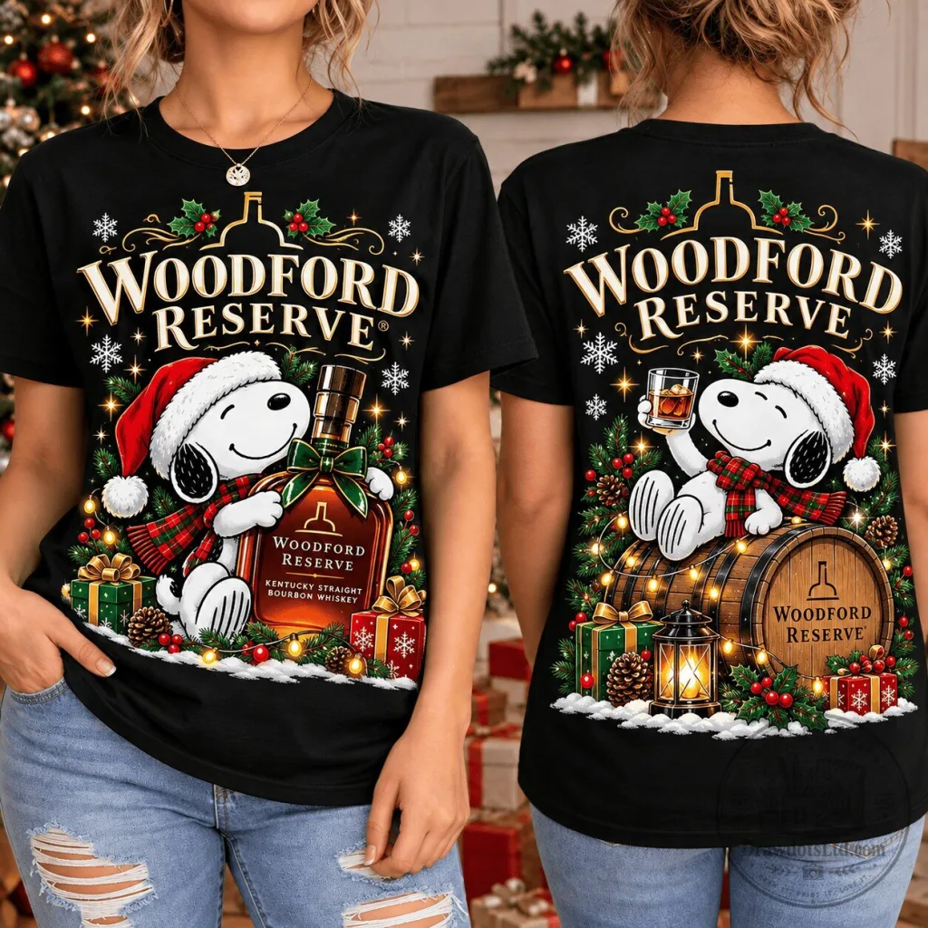 Woodford Reserve Snoopy Christmas Bourbon Whiskey T-Shirt Woodford Reserve Snoopy Christmas Bourbon Whiskey T-Shirt