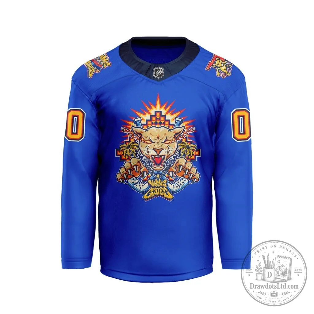 Personalized Ice Hockey Jersey for Florida Panthers Vamos Gatos Fans