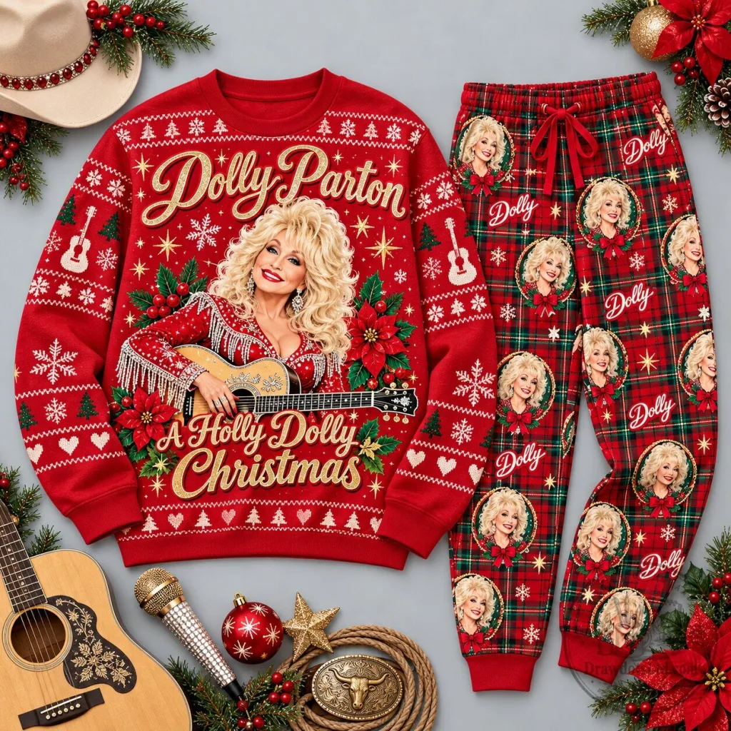 Dolly Parton A Holly Dolly Christmas Red Festive Graphic Sweatshirt Dolly Parton A Holly Dolly Christmas Red Festive Graphic Sweatshirt