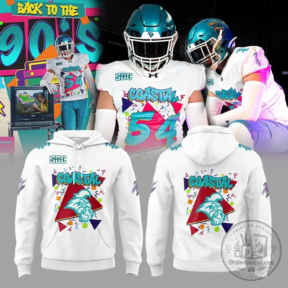 Coastal Carolina Chanticleers Back To The 90s Throwback Football Hoodie 3 Coastal Carolina Chanticleers Back To The 90s Throwback Football Hoodie