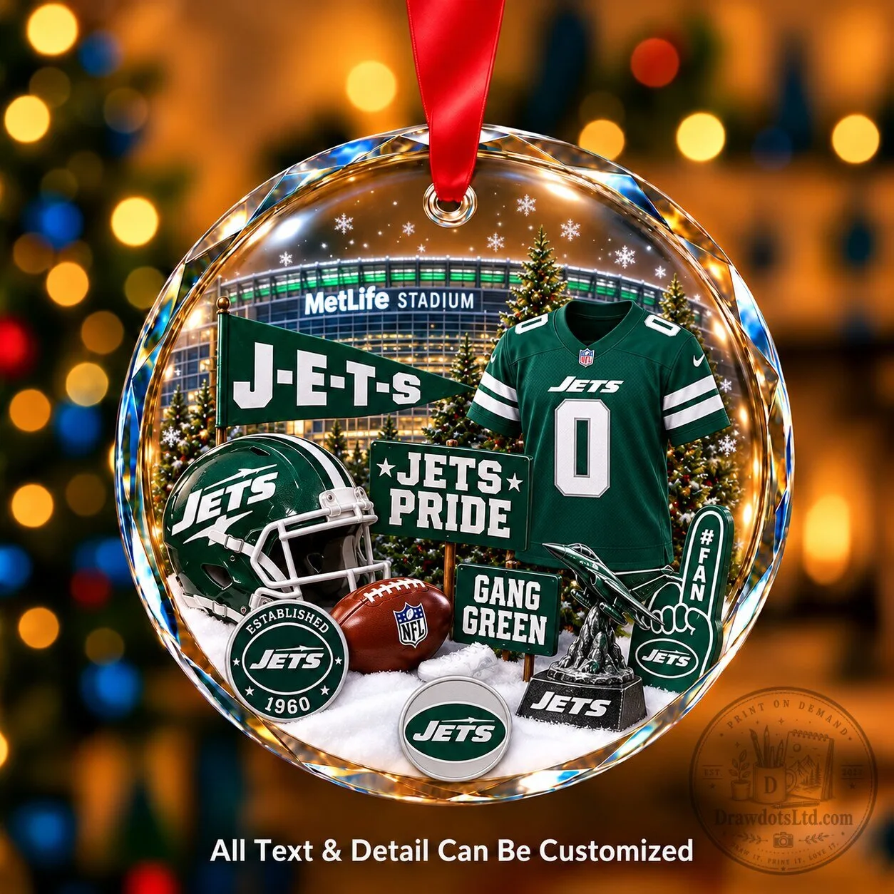 New York Jets NFL Football Team Christmas Tree Holiday Ornament