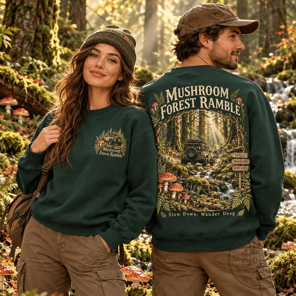Mushroom Forest Ramble Woodland Forager Unisex Crewneck Sweatshirt