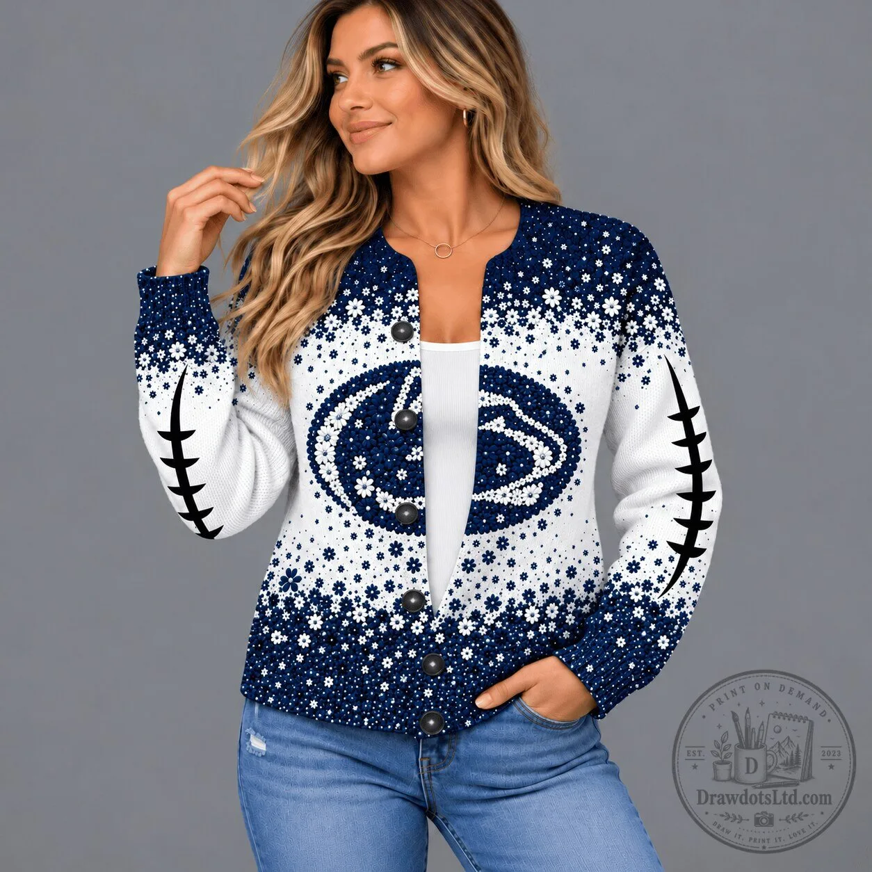 Penn State Nittany Lions Floral Heritage Button-Up Cardigan for Women