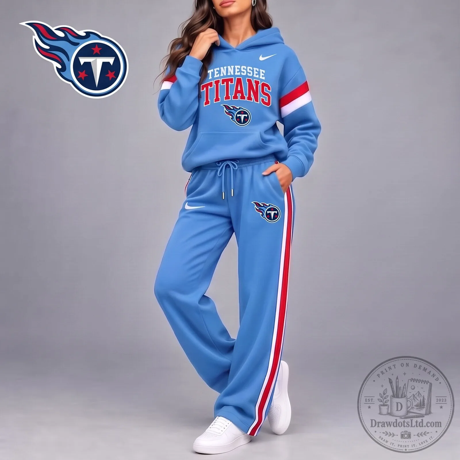 Tennessee Titans Hoodie and Pants Set for Women, Premium NFL Game Day Apparel