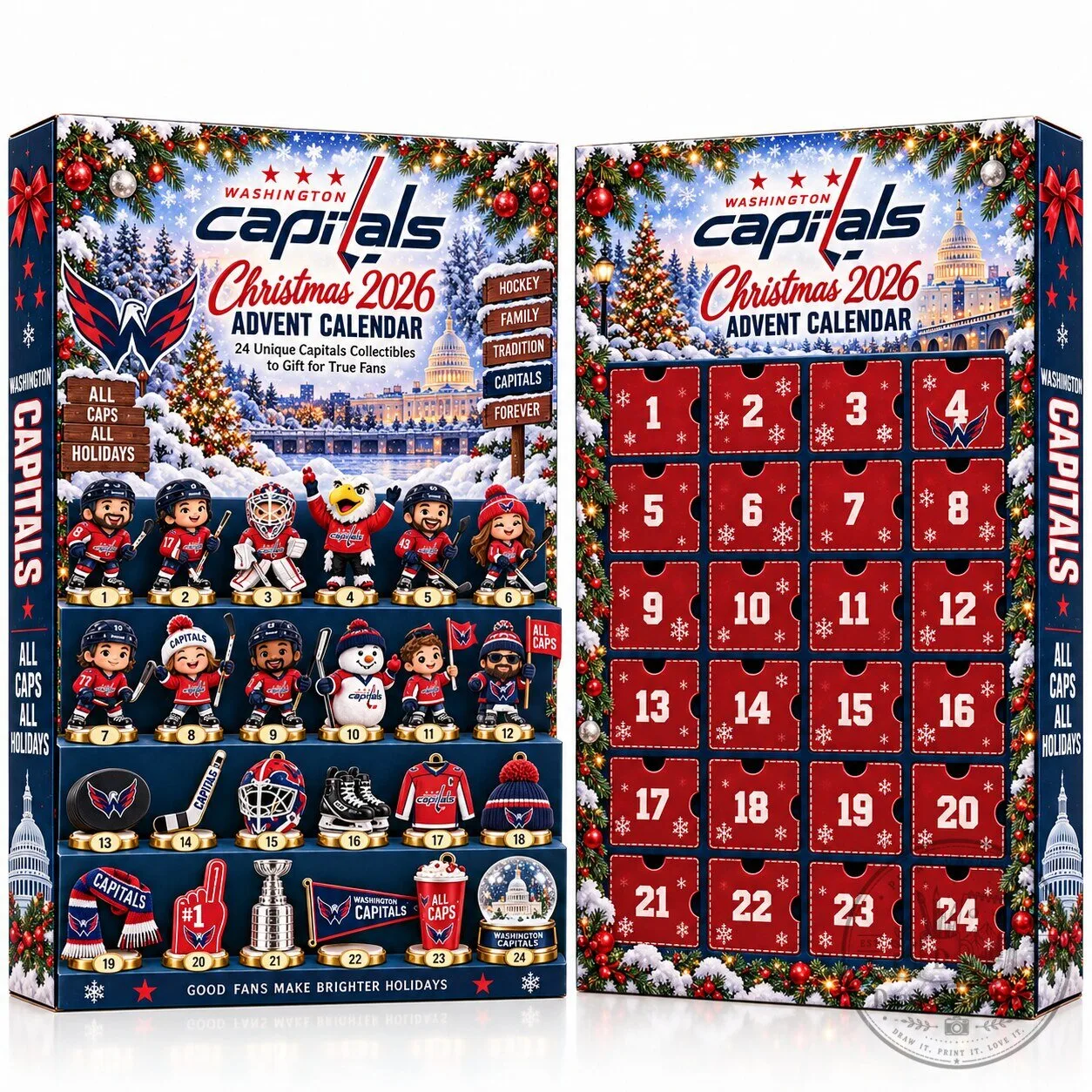 Washington Capitals NHL Christmas 2026 Advent Calendar Box for Hockey Fans