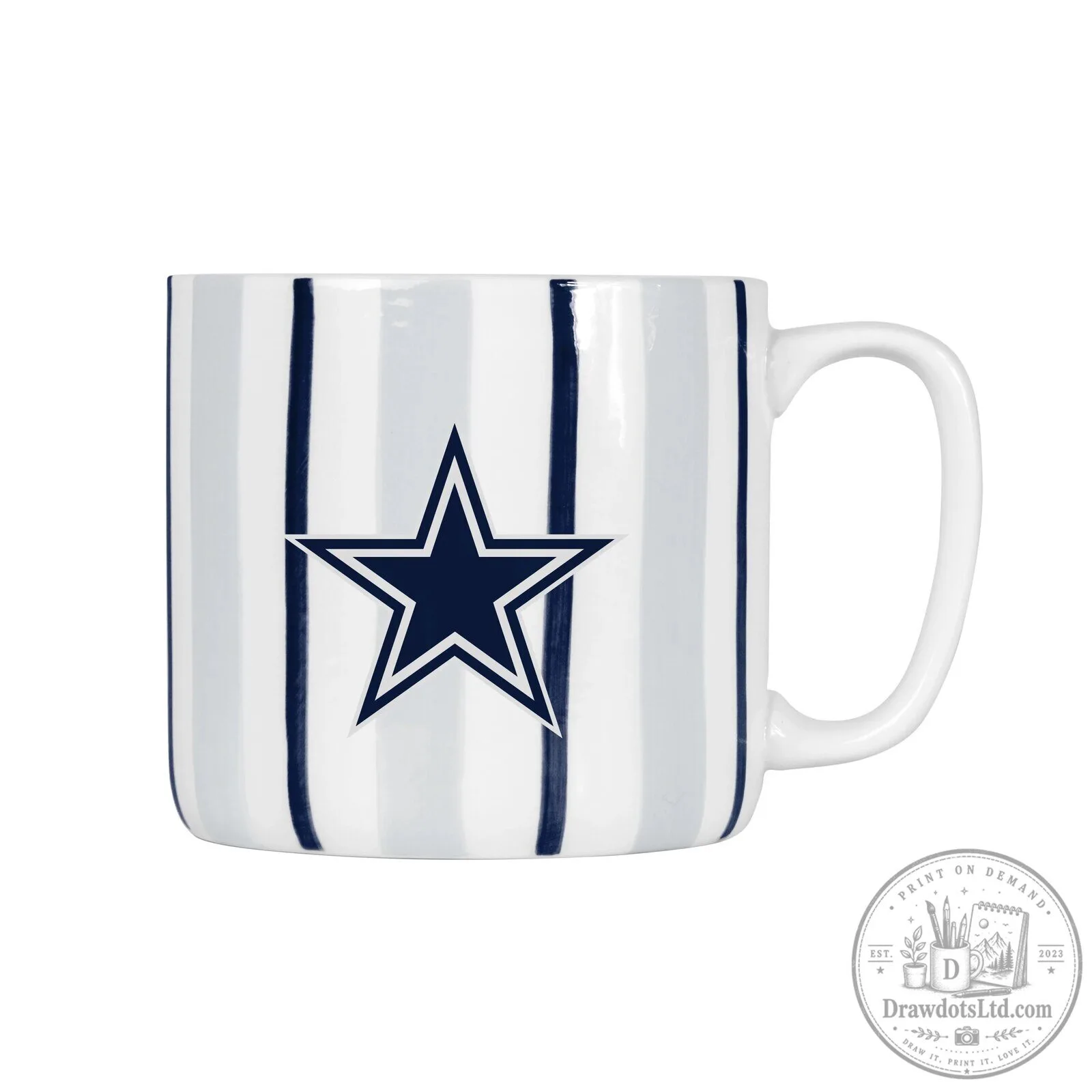 Dallas Cowboys NFL Team Logo Striped Coffee Mug