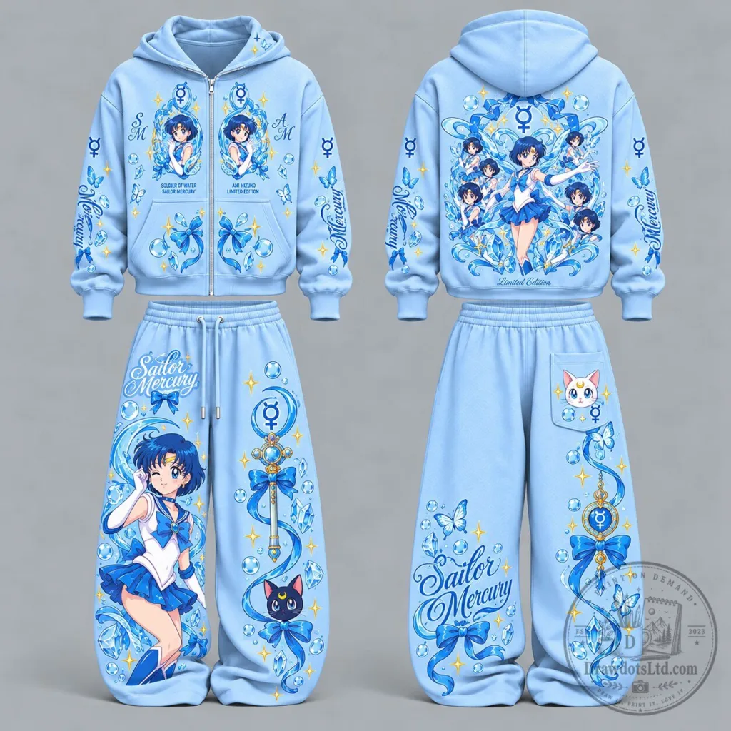 Sailor Moon Sailor Mercury Anime Character Hoodie