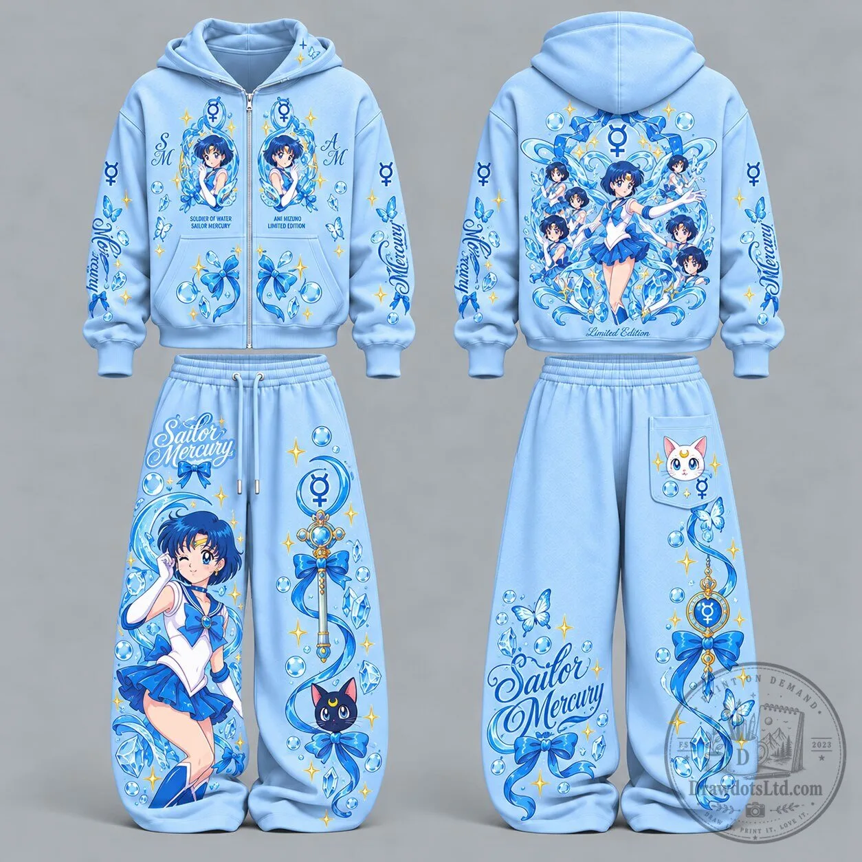 Sailor Moon Sailor Mercury Anime Character Hoodie