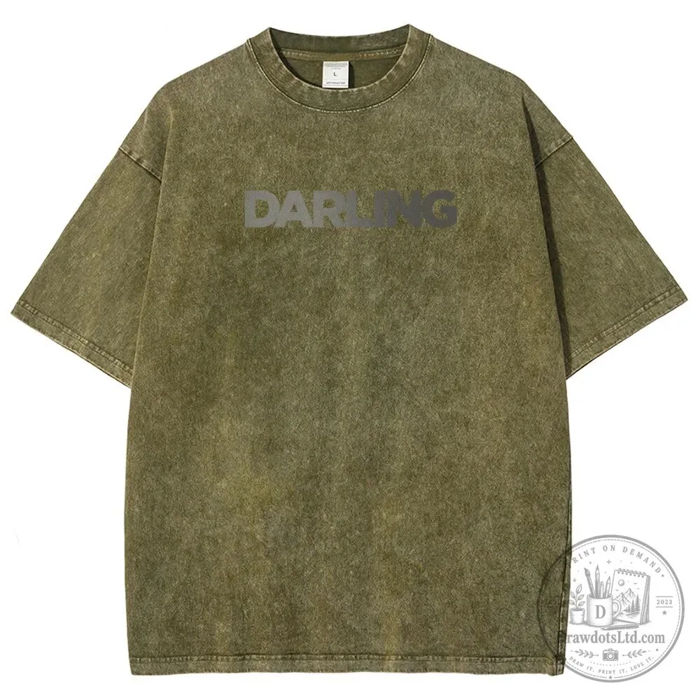 Darling in the Franxx Anime Washed Olive Green T-Shirt