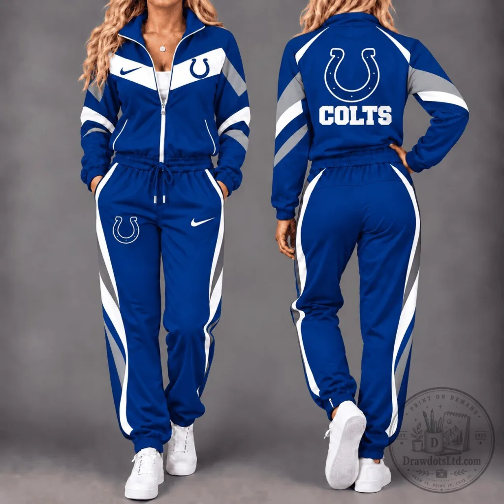 Indianapolis Colts NFL Team Pride Blue White Full Zip Tracksuit Set Indianapolis Colts NFL Team Pride Blue White Full Zip Tracksuit Set