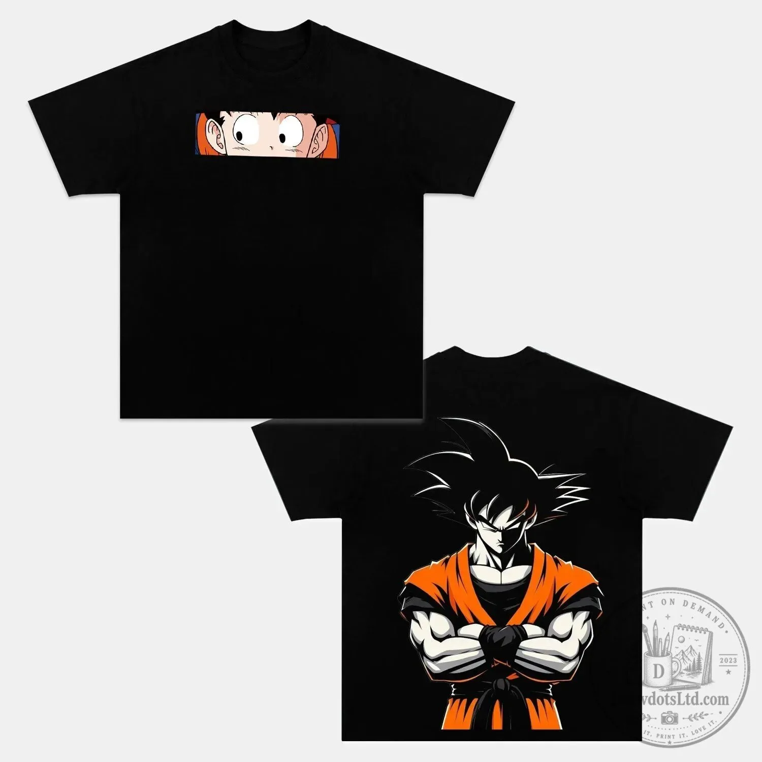Vintage Black T-Shirt with Anime-Inspired Super Saiyan Goku from Dragon Ball Z